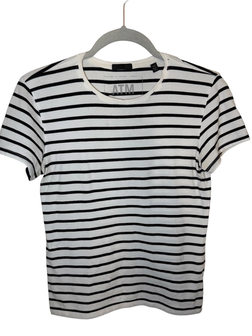 ATM Anthony Thomas Melillo Pima Cotton Stretch Striped Tee Size Medium